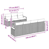 vidaXL Tuinbank Set met kussen 8 pcs Grijs poly rattan