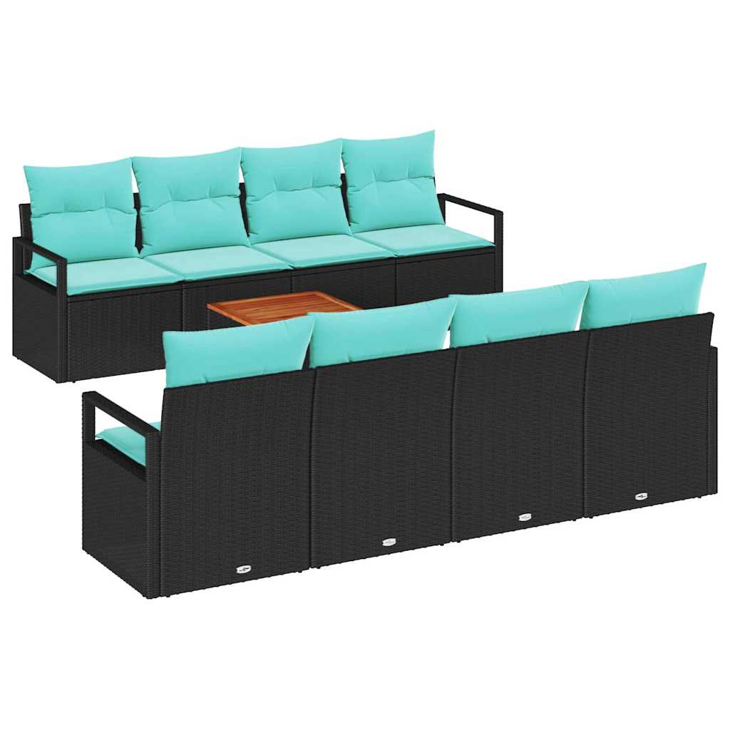 vidaXL Ensemble de bancs de jardin avec coussins 9 pcs Résine tressée gris