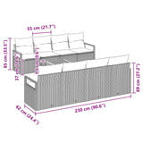vidaXL Ensemble de bancs de jardin avec coussins 9 pcs Résine tressée gris