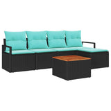 vidaXL Salon de jardin avec coussins 6 pcs Résine tressée Gris