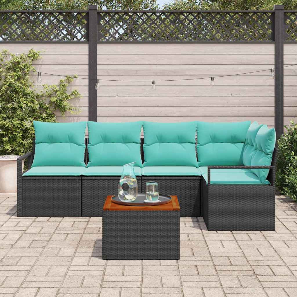 vidaXL Ensemble de banquettes de jardin avec coussin 6 pcs Résine tressée Gris