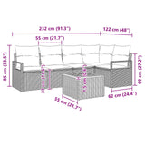 vidaXL Ensemble de banquettes de jardin avec coussin 6 pcs Résine tressée Gris