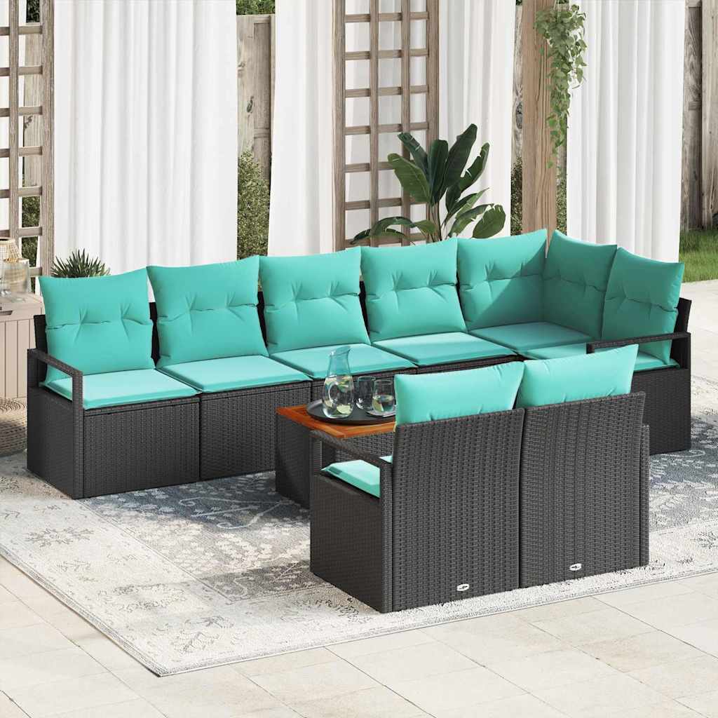 vidaXL Salon de jardin avec coussins 9 pcs Résine tressée Gris