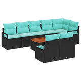 vidaXL Salon de jardin avec coussins 9 pcs Résine tressée Gris