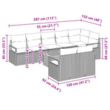 vidaXL Salon de jardin avec coussins 9 pcs Résine tressée Gris