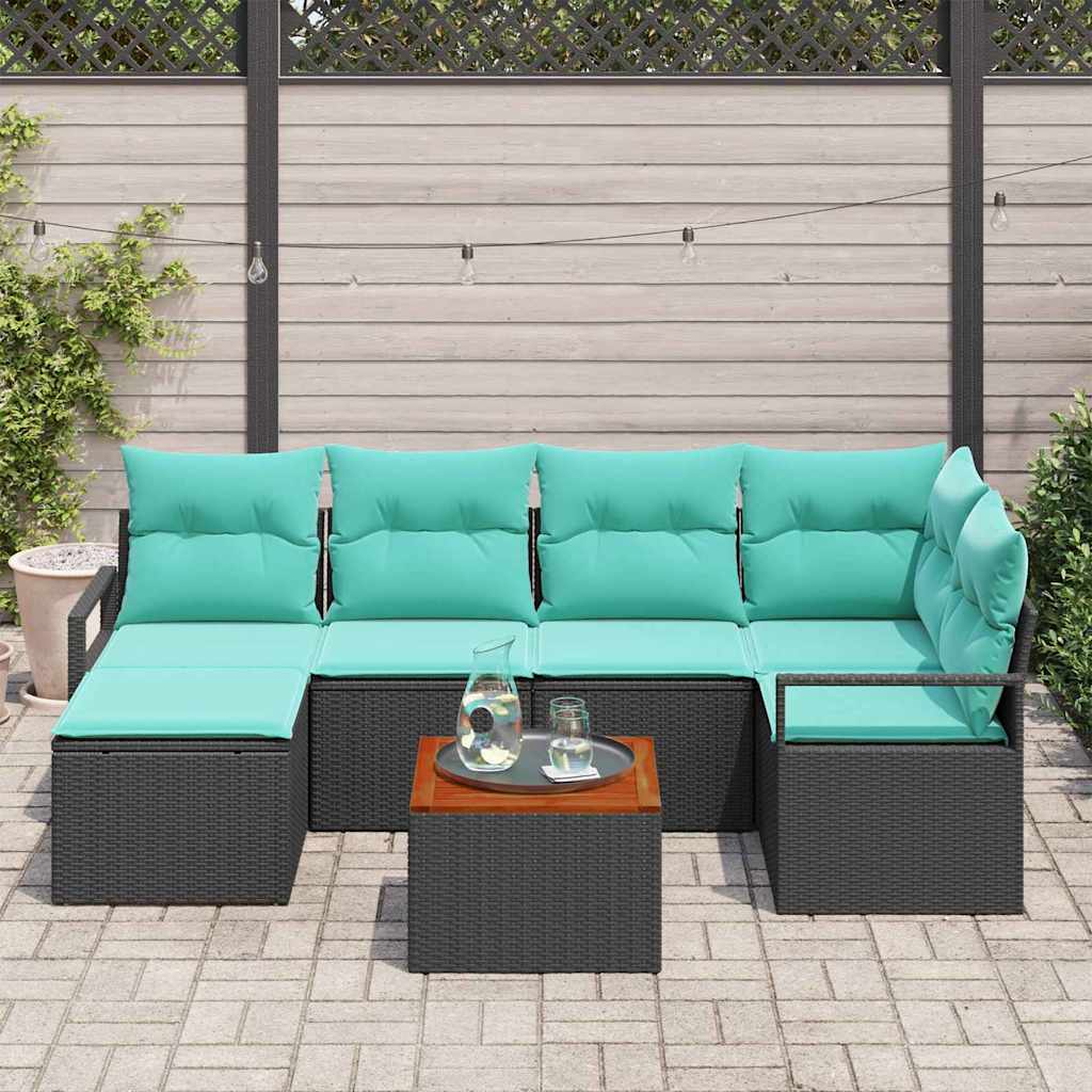 vidaXL Garden Sofa Set with cushions 7 pcs Grey poly rattan