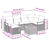 vidaXL Garden Sofa Set with cushions 7 pcs Grey poly rattan