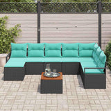 vidaXL Garden Sofa Set with cushions 9 pcs Grey poly rattan