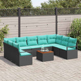 vidaXL Tuinbank Set met kussen 10 pcs Grijs poly rattan