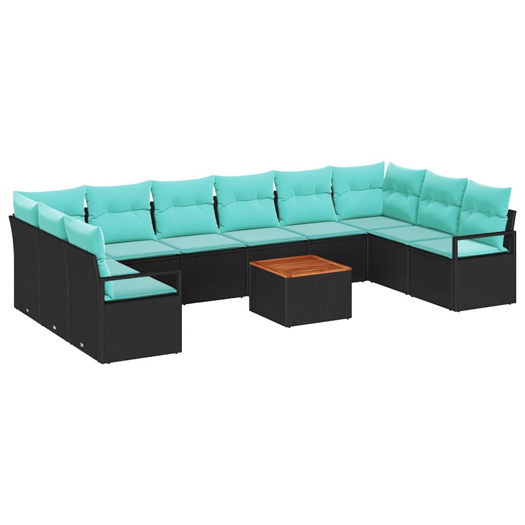 vidaXL Garden Lounge Set with Cushions 11 pcs Grey Polyrattan