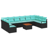 vidaXL Garden Lounge Set with Cushions 11 pcs Grey Polyrattan