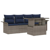 vidaXL Tuinbank Set met kussen 5 pcs Bruin poly rattan