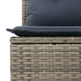 vidaXL Tuinbank Set met kussen 6 pcs Bruin poly rattan