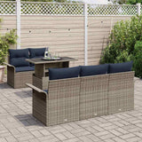 vidaXL Tuinbank Set met kussen 6 pcs Bruin poly rattan