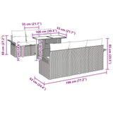 vidaXL Tuinbank Set met kussen 7 pcs Bruin poly rattan