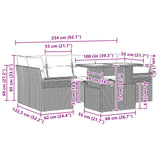 vidaXL Garden Sofa Set with cushions 7 pcs Brown poly rattan