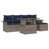 vidaXL Garden Sofa Set with Cushions 6 pcs Brown Poly Rattan