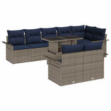 vidaXL Tuinbank Set met kussen 9 pcs Bruin Poly rattan