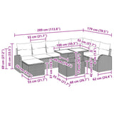 vidaXL Garden Lounge Set with Storage 9 pcs Brown and Red poly rattan