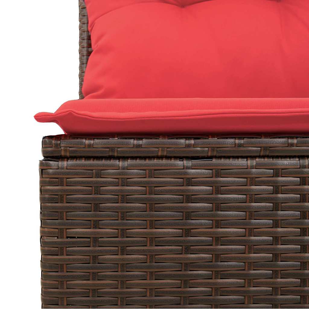 vidaXL Tuinbank Set met kussen 7 pcs Bruin en rood