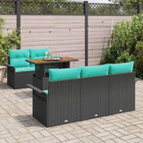 vidaXL Tuinbank Set met kussen 6 pcs grijs en marineblauw