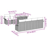 vidaXL Tuinbank Set met kussen 7 pcs grijs en marineblauw