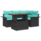 vidaXL Tuinbank Set met kussen met opslag 5 pcs grijs en marineblauw