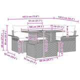 vidaXL Tuinbank Set met kussen met opslag 5 pcs grijs en marineblauw