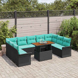 vidaXL Garden Sofa Set with cushions 10 pcs grey and navy blue