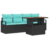 vidaXL Tuinbank Set met kussen 5 pcs grijs en marineblauw