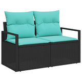vidaXL Tuinbank Set met kussen 5 pcs grijs en marineblauw