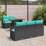 vidaXL Salon de jardin avec coussins 6 pcs gris et bleu marine