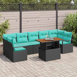 vidaXL Garden Sofa Set with Cushions 8 pcs Grey and Navy Blue