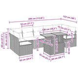 vidaXL Garden Sofa Set with Cushions 8 pcs Grey and Navy Blue