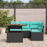 vidaXL Tuin Eettafel Set met kussen 5 pcs Grijs en Marineblauw