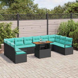 vidaXL Garden Dining Set with Cushions 11 pcs Grey and Navy Blue