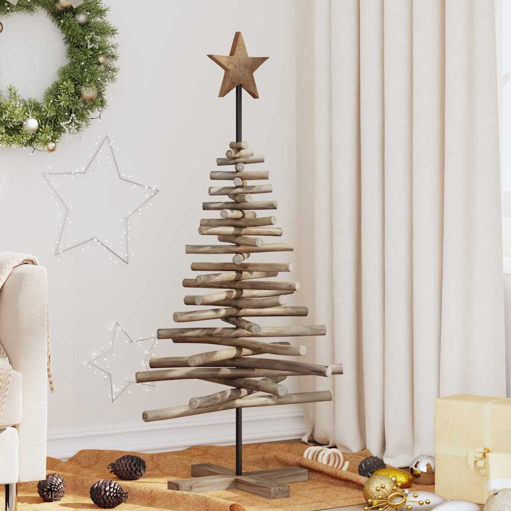 vidaXL Kerstboom met standaard Bruin 90 cm Massief teakhout