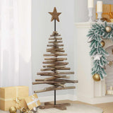 vidaXL Kerstboom met standaard Bruin 90 cm Massief teakhout