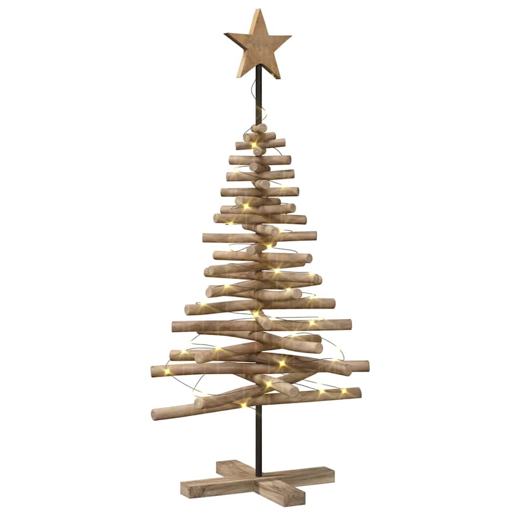 vidaXL Kerstboom met standaard Bruin 90 cm Massief teakhout