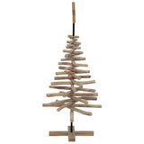 vidaXL Kerstboom met standaard Bruin 90 cm Massief teakhout