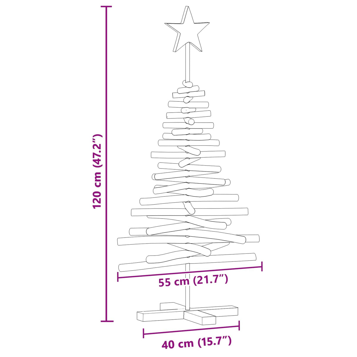 vidaXL Kerstboom met standaard Bruin 90 cm Massief teakhout