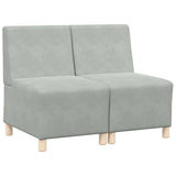 vidaXL Modulaire Sofa Eenheid Armless 2 pcs Lichtgrijs 55 x 74 x 82 cm