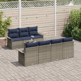 vidaXL Tuinbank Set met kussen 8 pcs Beige en Rood poly rattan