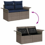 vidaXL Tuinbank Set met kussen met opslag 4 pcs Bruin poly rattan