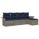 vidaXL Garden Lounge Set with Storage 5 pcs Brown poly rattan