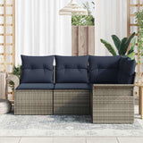 vidaXL Tuinbank Set met opslag 4 pcs Bruin poly rattan