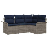 vidaXL Tuinbank Set met opslag 4 pcs Bruin poly rattan