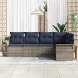 vidaXL Tuinbank Set met opslag 5 pcs Bruin poly rattan