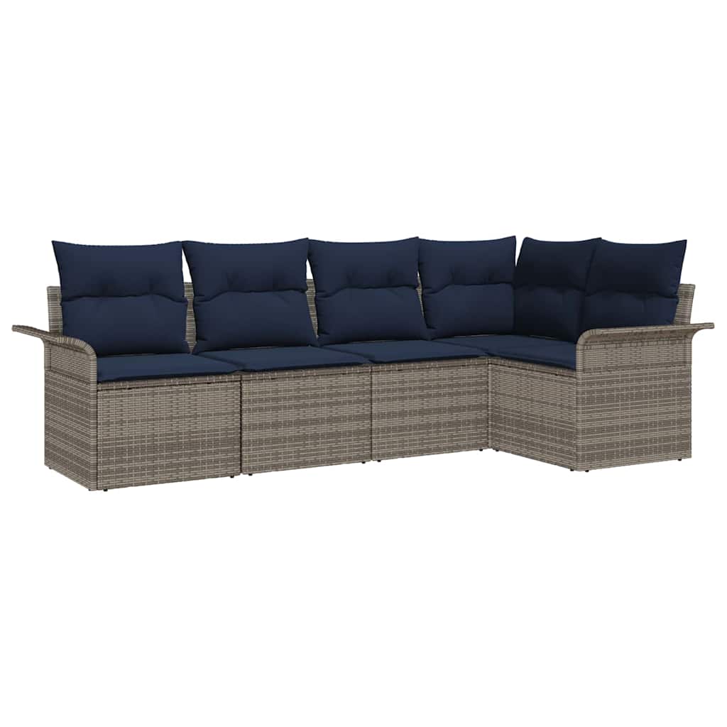 vidaXL Tuinbank Set met opslag 5 pcs Bruin poly rattan