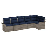 vidaXL Tuinbank Set met opslag 6 pcs Bruin poly rattan